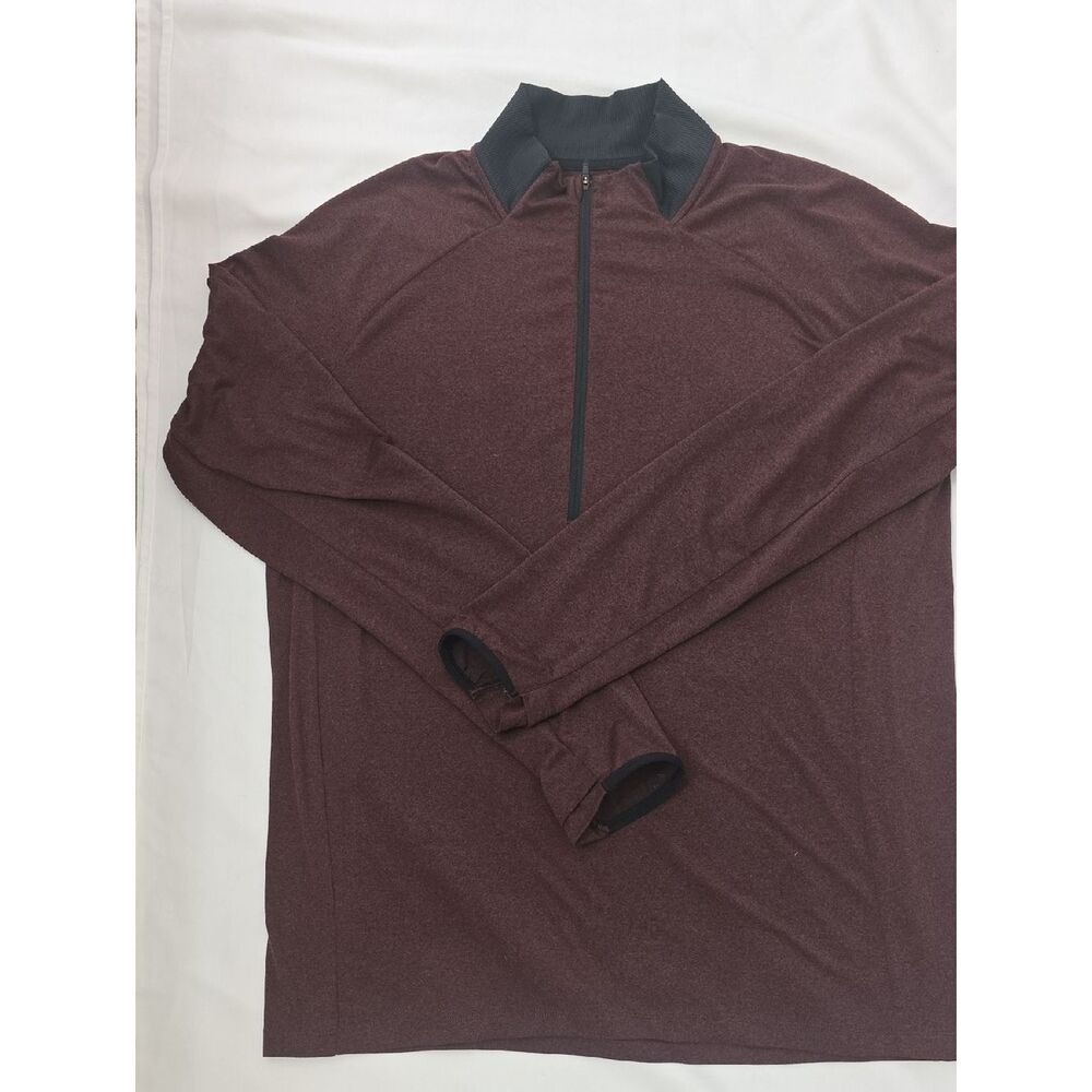 REI Co-op‎ Men's Burgundy/black Quarter-Zip Pullover L